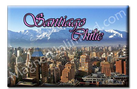 Skyline Santiago   Chile Souvenir Fridge Magnet #4  