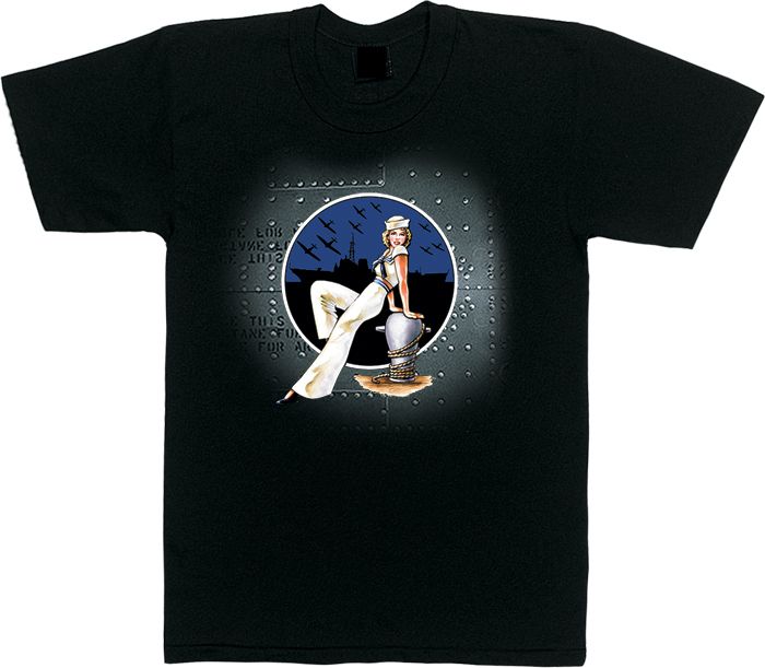 SAILOR GIRL US Navy Vintage Pin Up Girl Graphic T SHIRT  