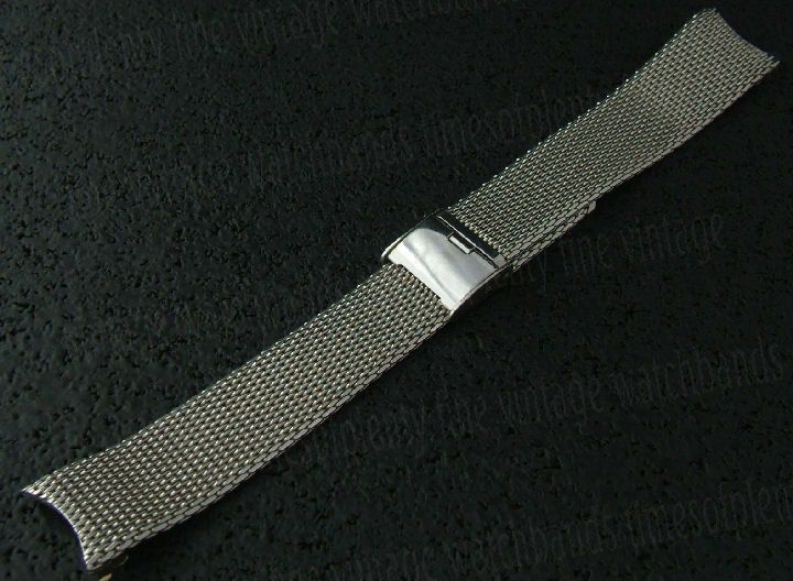   nos 18mm 11/16 Speidel USA White Gold Filled Mesh Vintage Watch Band