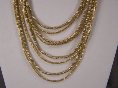   seed bead 8 strand bib multi line necklace beaded earrings set NEW