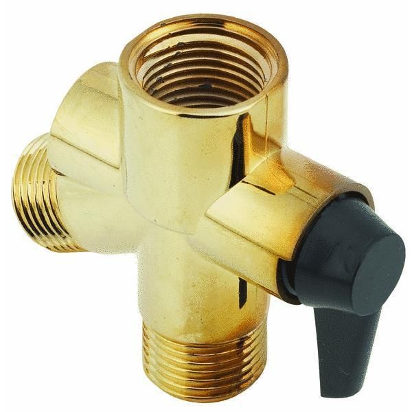 Polished Brass Plated Shower Flow Diverter Valve  