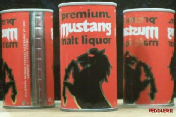 MUSTANG MALT LIQUOR BEER  metallic can ///// 930bo  