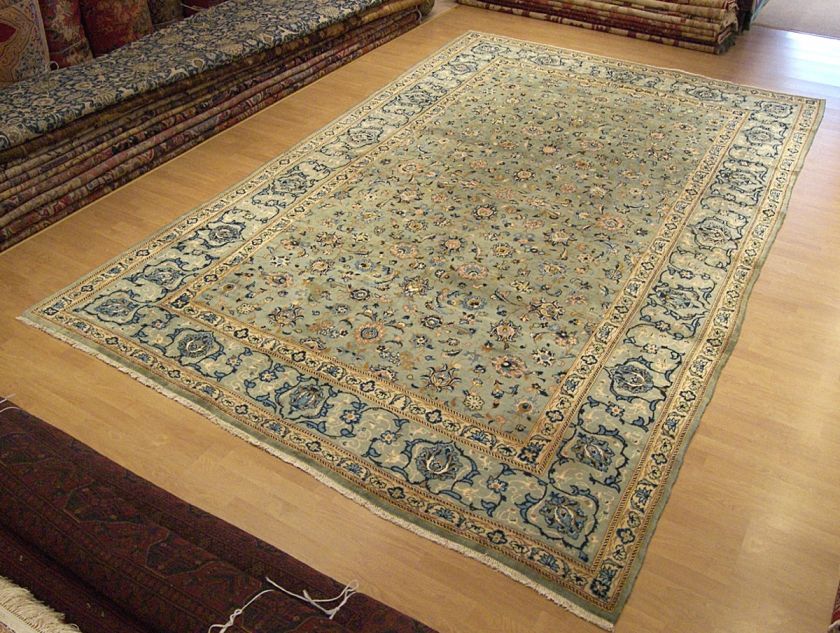 8x13 Handmade Carpet Antique Persian Kashan Wool Rug  