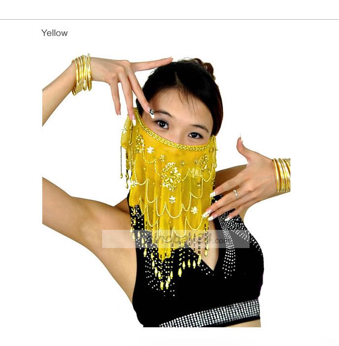 K72008 Hand Made Fine Mesh Belly Dance Face Veils  