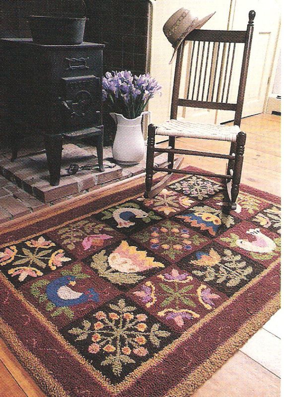 Birds And Blossoms Latch Hook Rug Pattern♦STUNNING♦  