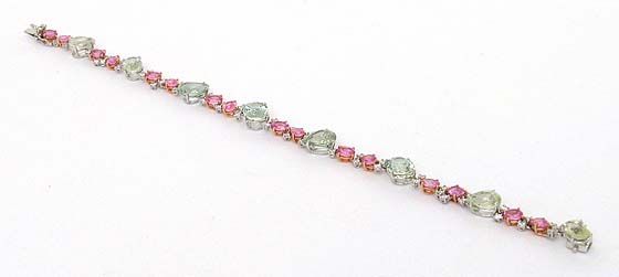 STUNNING 18K GOLD & 14.8 CTS GEMS LADIES BRACELET  