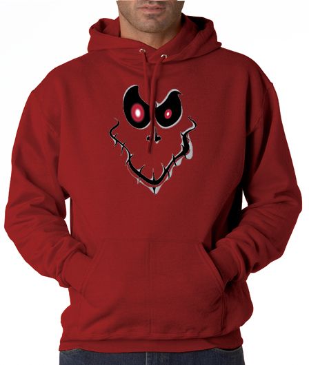 Ghost Face Scary Halloween 50/50 Pullover Hoodie  