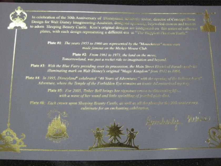 Disneyland RARE 50th Anniversary Imagineering Plate HTF  