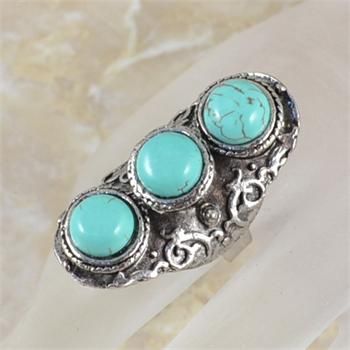 Wholesale 3pcs Vintage Look Tibet Silver Alloy Turquoise Exotic 