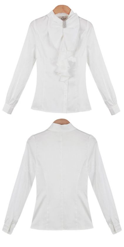   Victorian Retro Women Tops NEW Noble Ruffle Slim OL Shirt SH15#  