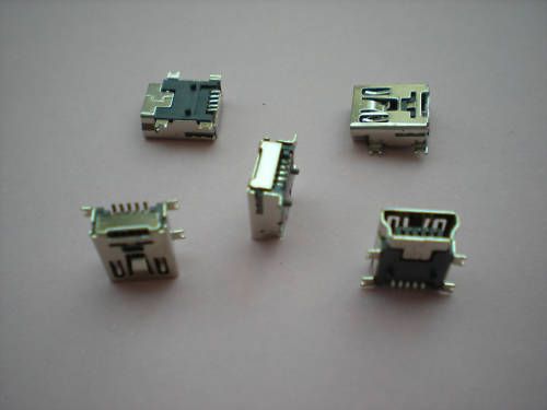 10 pcs Mini USB Connector 5Pin Female Socket 180 Degree  