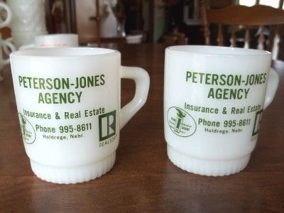 Lot Fire King Oven Ware Mugs Set of 5 ADVERTISEMENT ADVERTISING Coop 
