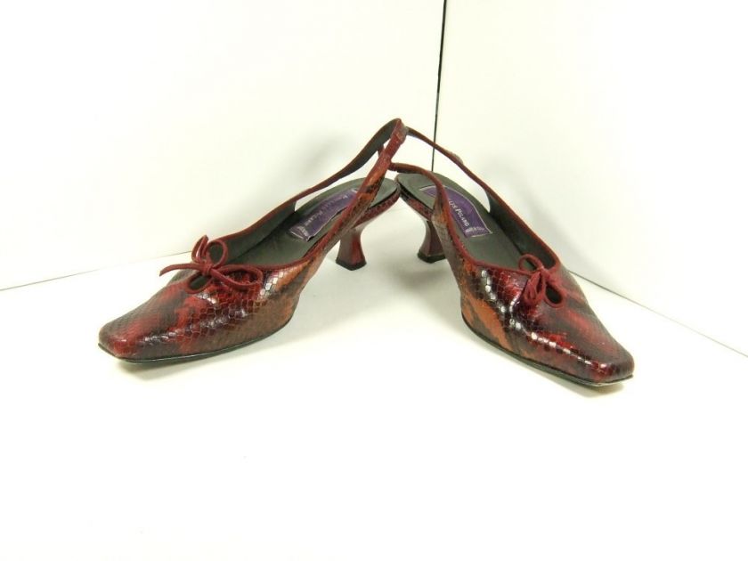 Phyllis Poland   Red Leather Slingbacks   8B   CUTE  