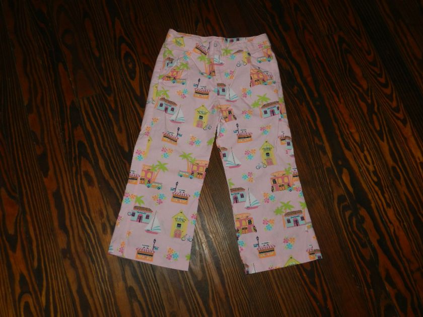 Girls Hartstrings Pink Sailboats Bicycle Pants Size 8  