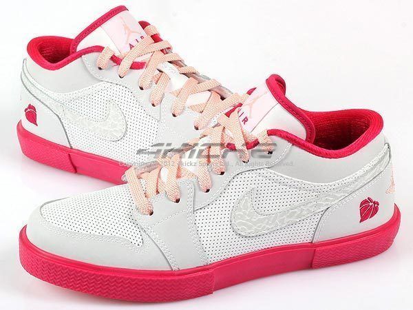 Nike Girls Air Jordan Retro V.1 GS White/Pink Cherry Valentines Day 