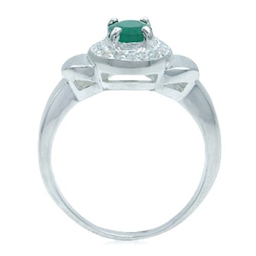 Emerald or Alexandrite 925 Sterling Silver Classic Ring  
