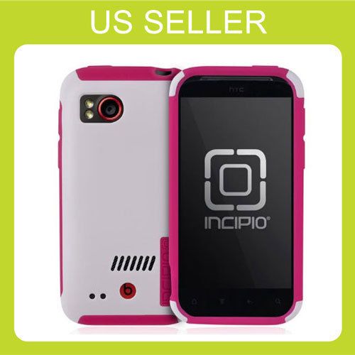 HTC Rezound ADR6425 Incipio SILICRYLIC Silicone Case   White / Pink 