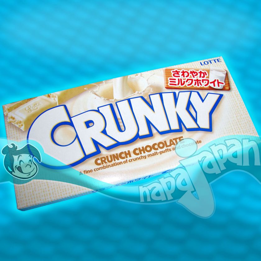 Japan Lotte CRUNKY MILK WHITE chocolate Rice Puff Japanese Candy bar 