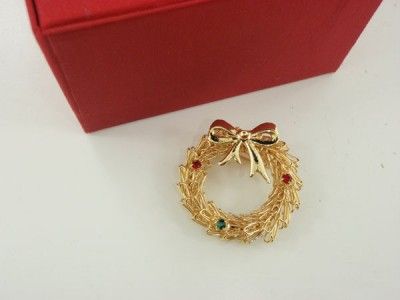 VTG EISENBERG ICE CHRISTMAS WREATH BOX GOLD TN ESTATE  