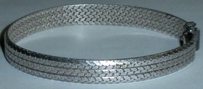 VINTAGE DIAGONAL ITALY 8m STERLING SILVER FLEX BRACELET  