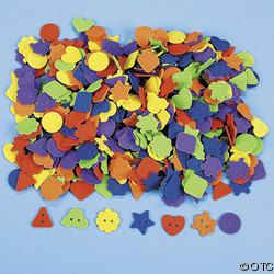 Fabulous Foam Button Many Colors Many Shapes 50 pc  