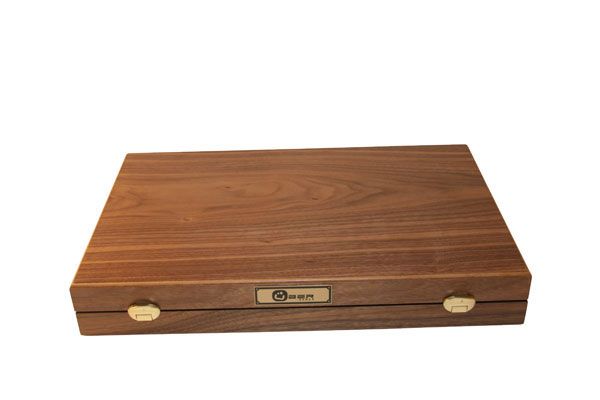 New Walnut Backgammon Set   Blue  