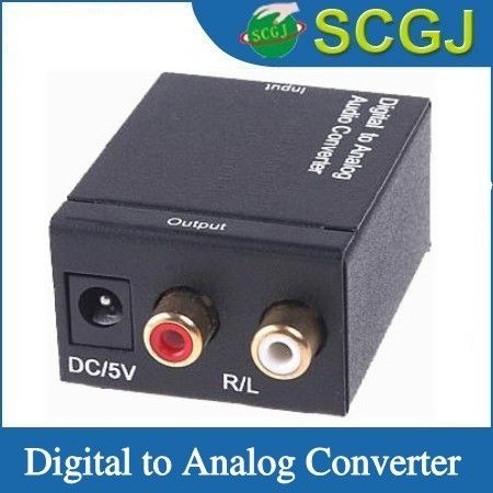   Optical Coaxial SPDIF Toslink to Analog R/L Audio Converter Adapter