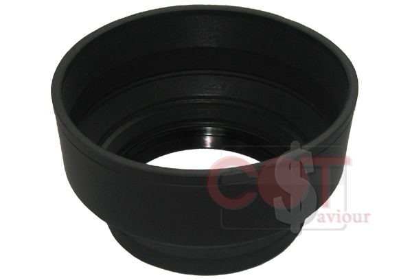 58mm Collapsible Rubber Lens Hood Folding Shade 3 in 1  