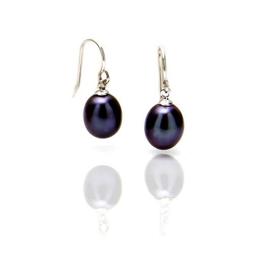 Sterling Silver Freshwater Peacock Pearl Drop Earrings  