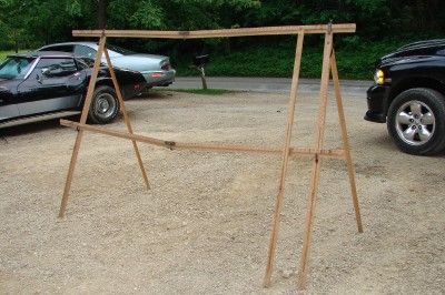 Vtg/Antique Wooden Curtain Stretcher In Original Bag  