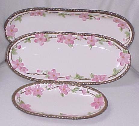 FRANCISCAN APPETIZER TRAYS  Set of 3  DESERT ROSE   $80  