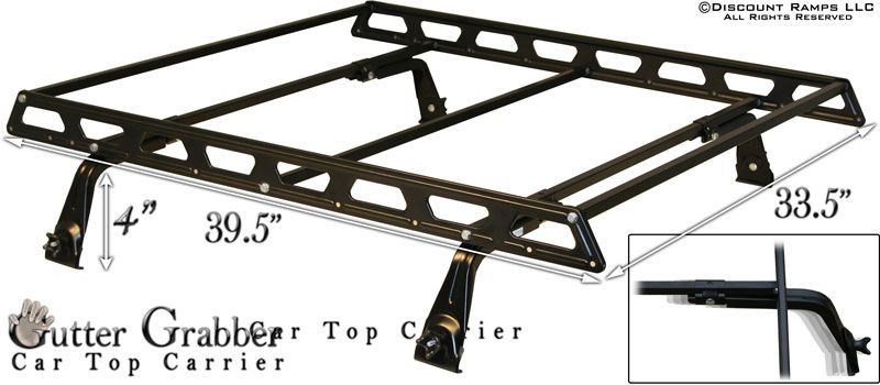 GUTTER ROOF RACK CARGO CAR TOP LUGGAGE CARRIER BASKET  