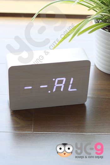  modern retro led wooden alarm clock thermometer calendar by battery 