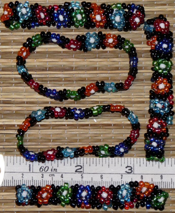 36 Beaded Flower Bracelets w Display Basket Bargain Lot  