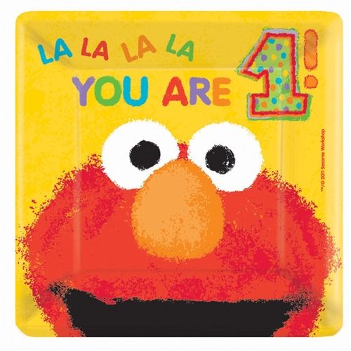 Elmo Party Supplies 1st Birthday   Dessert Plates 18ct 048419992288 