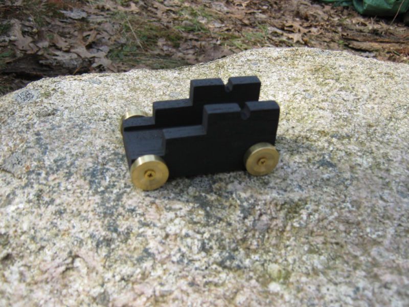 Carrriage base w/wheels 4 MICRO Cannon BLACK POWDER OAK  