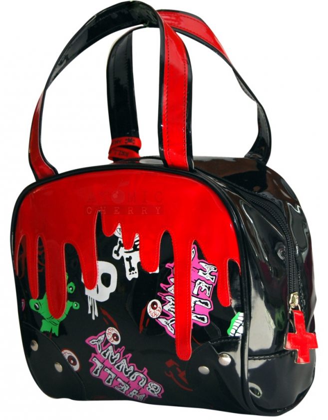 Hell Bunny Monster Hand Bag Bowling Rockabilly Horror  