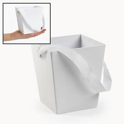 White Cardboard Bucket Boxes Party Supplies  