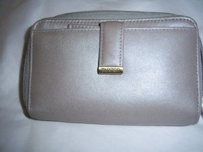 Buxton double ziparound Wallet,Platinum  