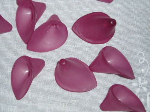 Matte Plum Frost Calla Lily Lucite Flower Focal bead  