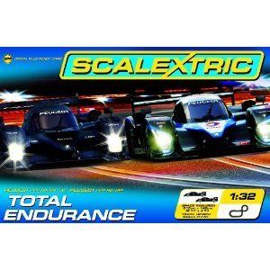 Scalextric 1/32 Slot Car Racing Track Set TOTAL ENDURANCE Peugeot LMP 