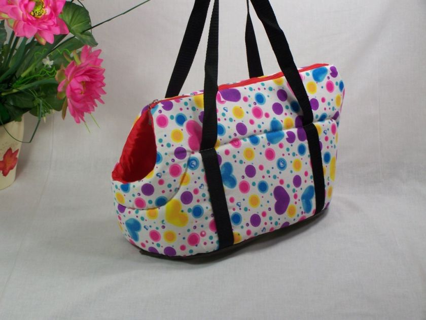 Beauty Heart Dog Cat Pet Travel Carrier Tote Bag/Purse  