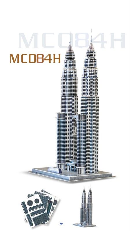 Petronas towers,Malaysia Advance 3D Puzzle Paper Model Christmas New 