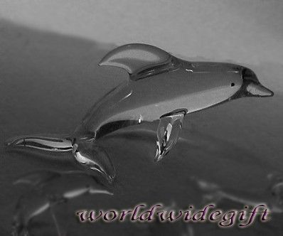 Crystal DOLPHIN Hand Blown Glass Art Figurine SEA FISH  