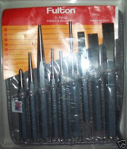 FULTON 9 PIECE PUNCH & CHISEL SET HARDENED STEEL 9RCC  