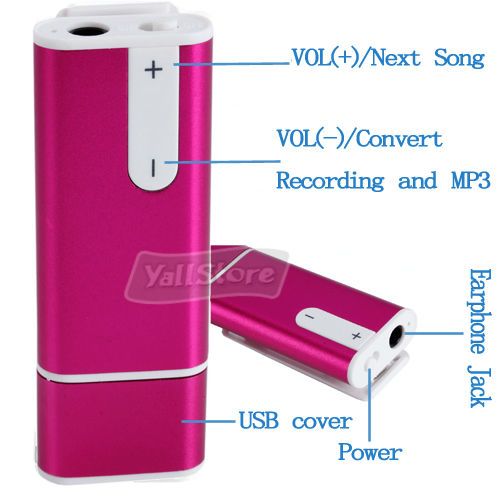 New 4GB Digital Mini Voice Recorder  Player Red U Disk  