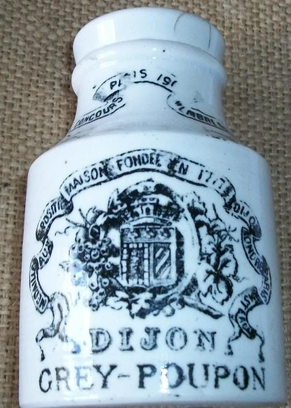 Antique French Dijon Mustard Pot Grey Poupon Digoin Sarreguemines 