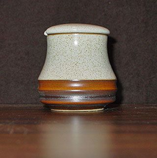 RARE DENBYS POTTERS WHEEL COVERED MUSTARD JAR NEW  