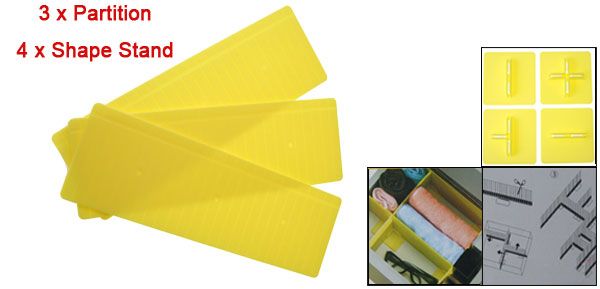 Pcs Yellow Plastic Grid Drawer Divider Organizer  