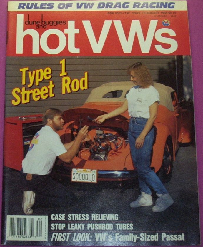 DUNE BUGGIES AND HOT VWs MAGAZINE FEB/1990 TYPE 1 STREET RODVW DRAG 